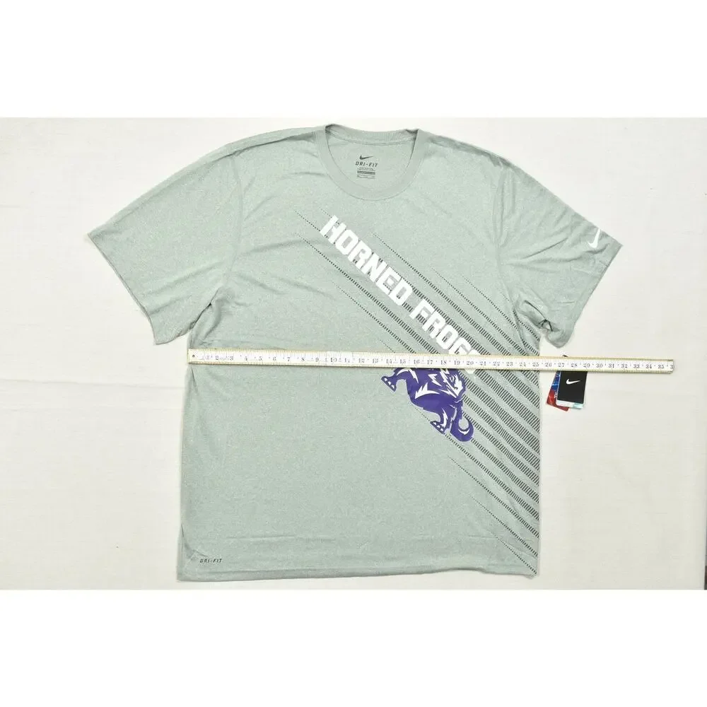 Nike TCU Horned Frogs Men's XXL Heather Gray Dri-Fit Graphic Training T-Shirt NW